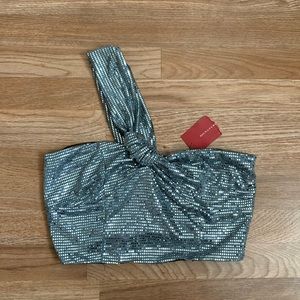 Signature 8 Silver Sequin Crop Top Size L